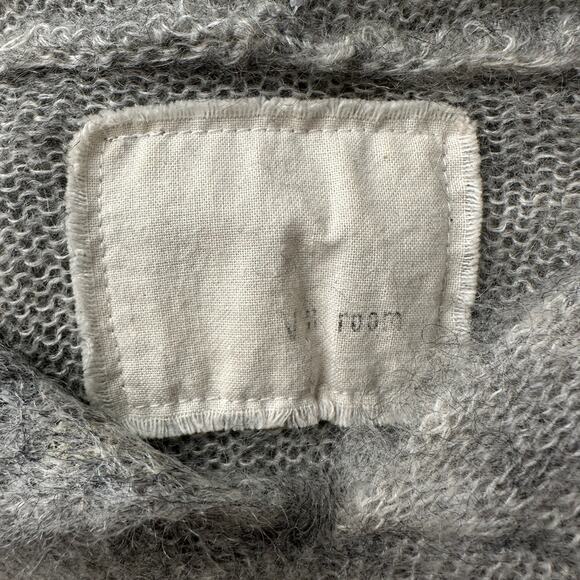 V::Room Japan Mohair Wool Hooded Kangaroo Pocket Gray Pullover Sweater size 1 - Picture 7 of 10